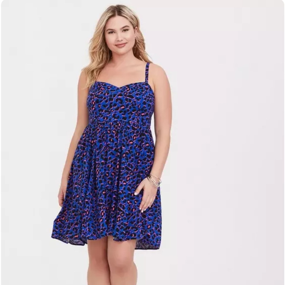 Torrid Blue and Black Sleeveless Sundress